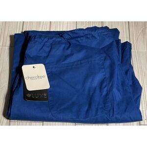 NWT Cherokee Luxe Natural Rise Scrub Pant Size‎ Small Petite Royal Blue